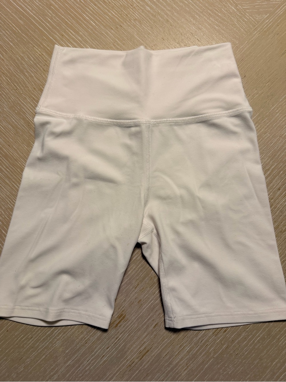 Carbon38 White High-Waist Bike Shorts